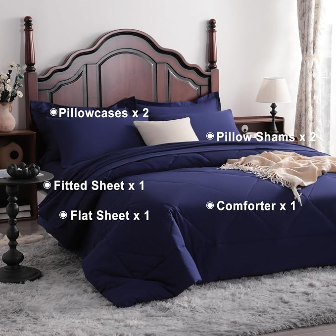 NTBAY Queen Comforter Set with Sheets, 7 Pieces Soft and Breathable Queen - Image 4