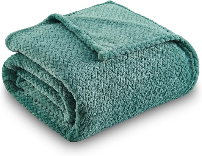 NEWCOSPLAY Super Soft Twin Blanket Light Teal Premium Silky Flannel Fleece - Image 9