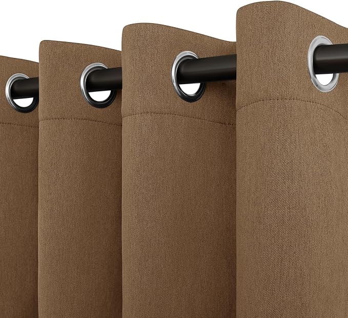 Easy-Going Linen Look Blackout Curtain Grommet Window Curtain Drapes by Easy-Going