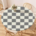 Buffalo Plaid Fitted Round Tablecloth by Unknown