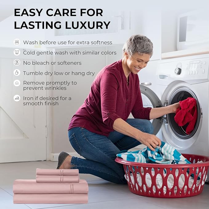 100% Natural Cotton Bed Sheets | 500 TC Single-Ply Sateen Weave Twin XL Sheets - Image 7