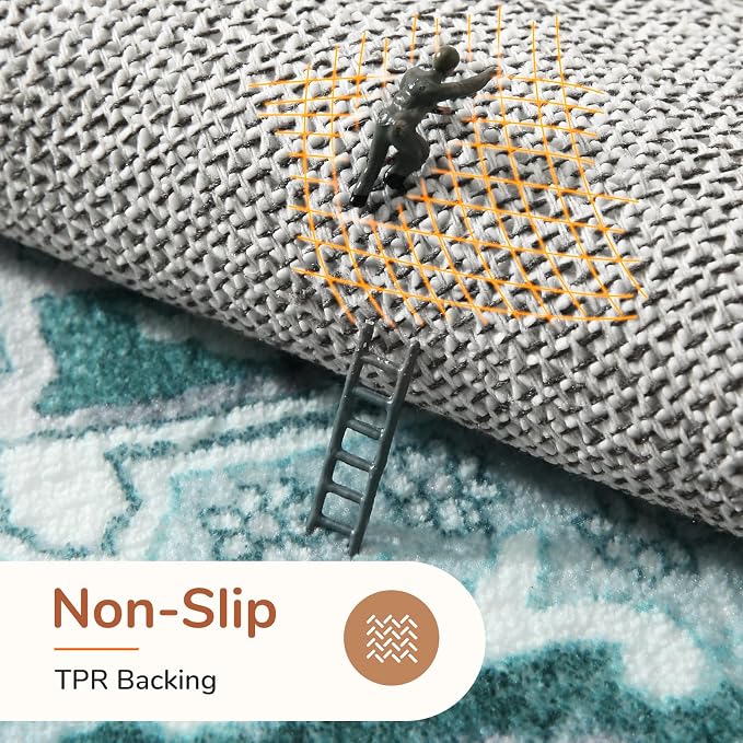 OPPODREAM Thin Area Rugs 4x6, Low-Pile Washable Rugs 4x6 - Image 4