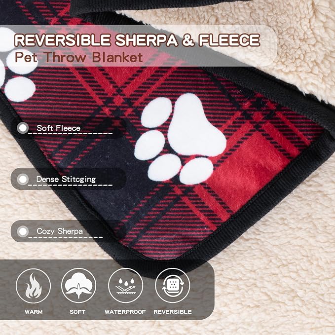 Waterproof Dog Blankets Pet Blanket 60"x80", Soft Fluffy Sofa Car Bed Protector - Image 3