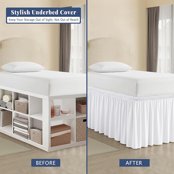 Dorm Bed Skirt Twin XL 30 Inch Drop, 100% Microfiber Extra Long College Dust - Image 3