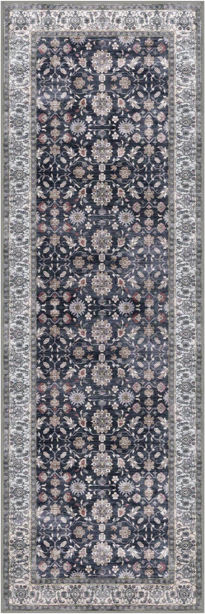 KUTA Runners for Hallways 2x6, Vintage Floral Rug Non-Slip Washable Kitchen - Image 8