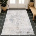 Washable Light Blue Rugs for Entryway Indoor by HazoHaus