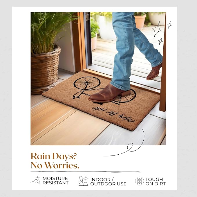 Coir Door Mats 17" X 30", Non-Slip Sturdy, PVC Backed Heavy Duty, Enjoy The - Image 7
