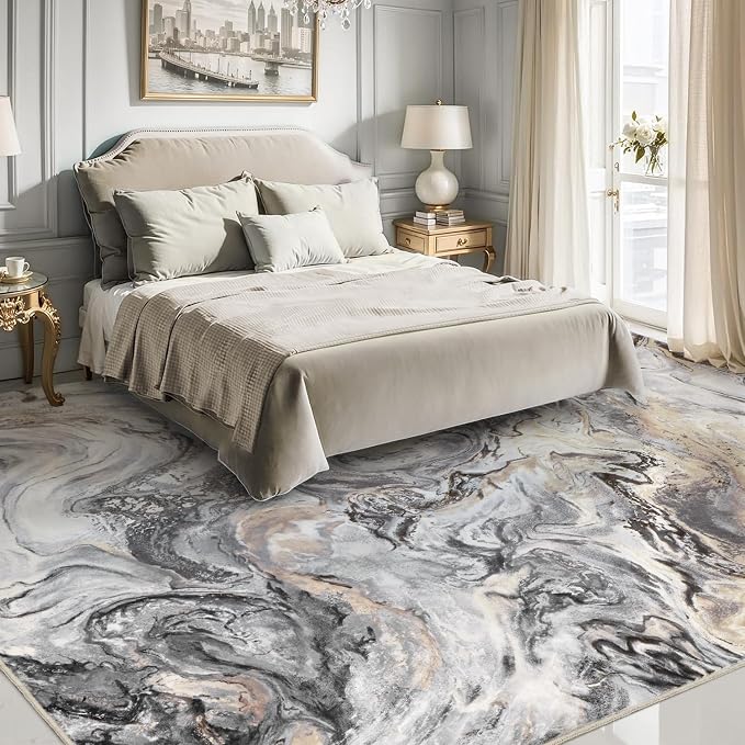 9x12 Area Rugs for Living Room, Modern Abstract Rug for Bedroom, Contemporary - Image 3