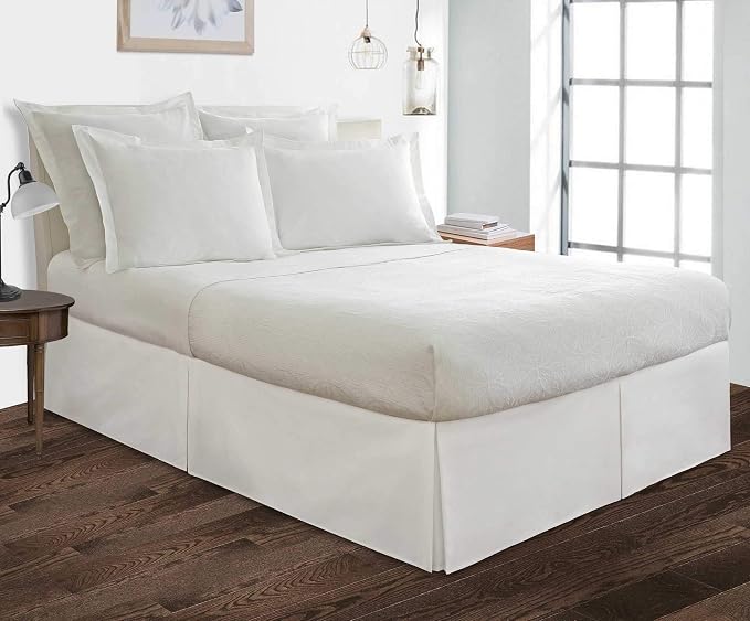 Bed Skirt - 100% Cotton 800 Thread Count Box Pleated Bed Skirt - Luxury Pleated - Image 3