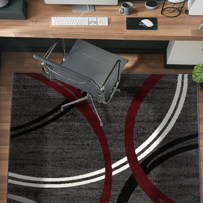 Rugshop Modern Wavy Circles Design Non-Shedding Area Rug, Carpet - Image 9