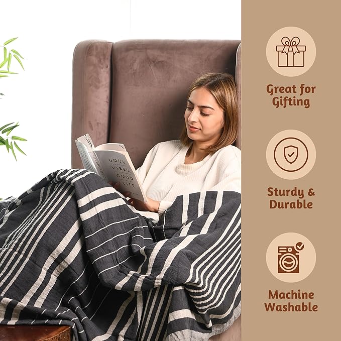 Folkulture Throw Blanket for Couch 50" x 60" |100% Recycled Cotton Couch - Image 5