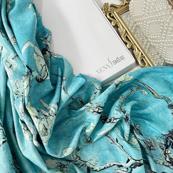 VENVSBEE Reversible Scarf Soft Large Shawl Wrap Blanket Double Sided Art Print - Image 6