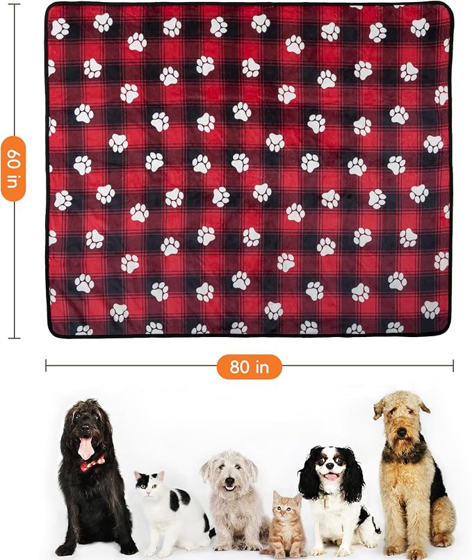 Waterproof Dog Blankets Pet Blanket 60"x80", Soft Fluffy Sofa Car Bed Protector - Image 2
