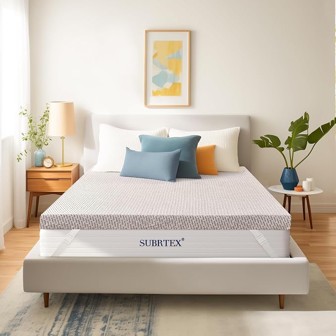 Subrtex Cover for Mattress Topper King Size 3 Inch Mattress Topper Protector - Image 6