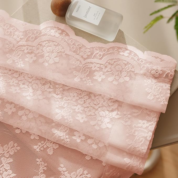 Anmao Vintage Lace Curtains 72 Inches Long 2 Panels Set, Romantic Elegant Light - Image 7