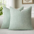 a moment Light Green Chenille Throw Pillow Covers 20x20 Inch Pack of 2 Modern by amoment