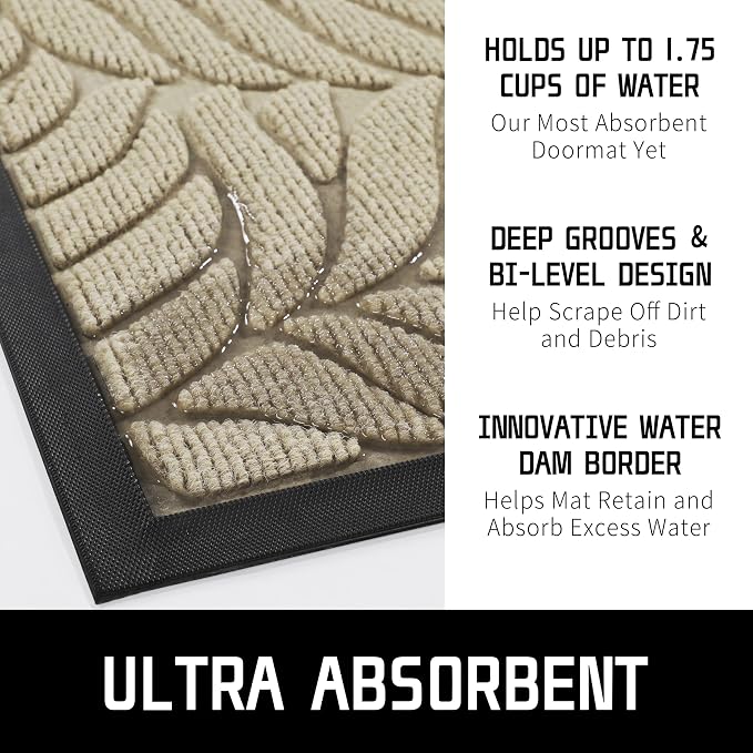Yimobra 47x32 Large Door Mat Outdoor Indoor, All-Season Waterproof Door Mat - Image 5