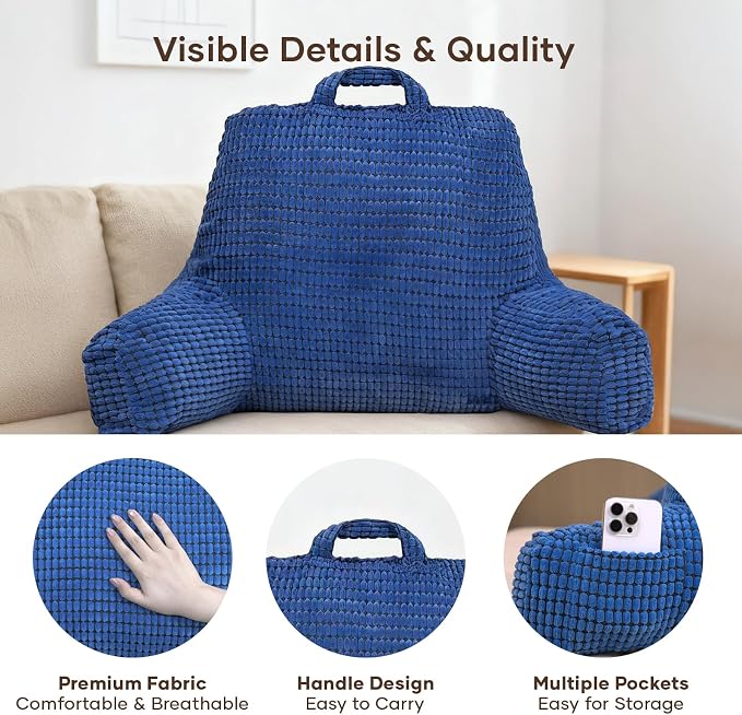 NOONTIDE Reading Pillow with Top Handle, Uniquely Designed Soft Fabric - Image 5