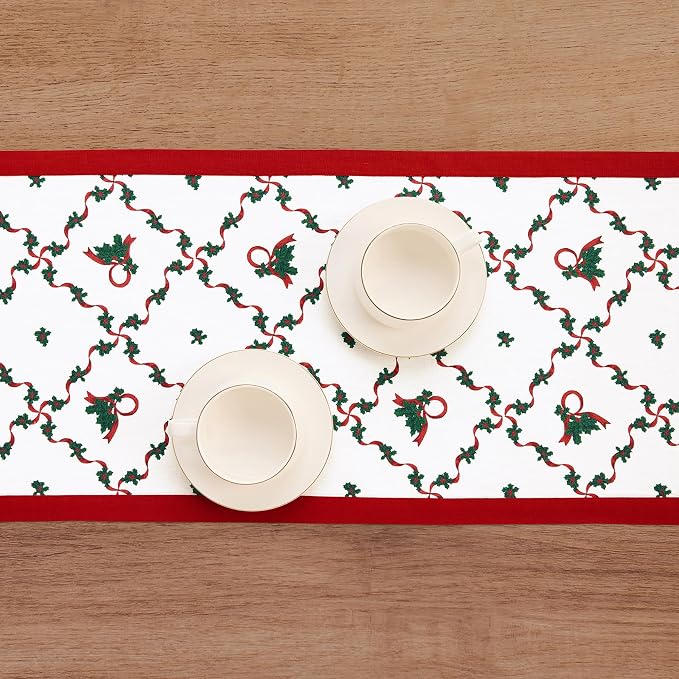 Solino Home 100% Pure Linen Christmas Table Runner 72 Inches Long - Image 3