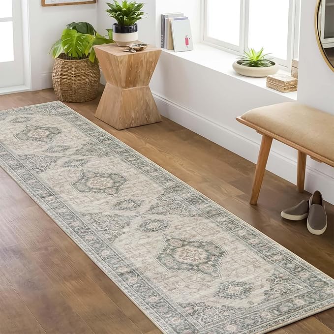 Lahome Oriental Washable Rug Runner, 2x8 Ultra-Thin Hallway Runner Rug by Lahome