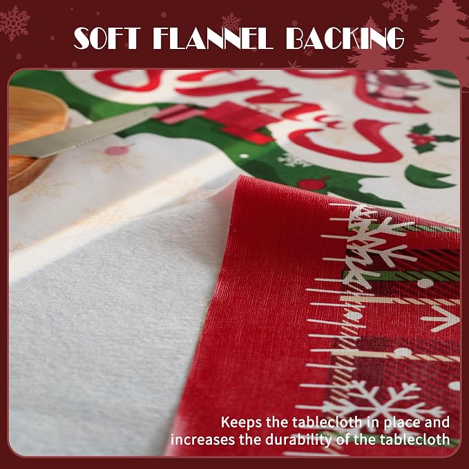 Christmas Rectangle Table Cloth, 100% Waterproof Tablecloth, Christmas - Image 5