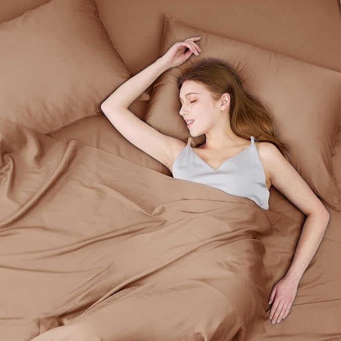 Bedsure Queen Sheet Set, Rayon Derived from Bamboo, Cooling Sheets, Breathable - Image 8