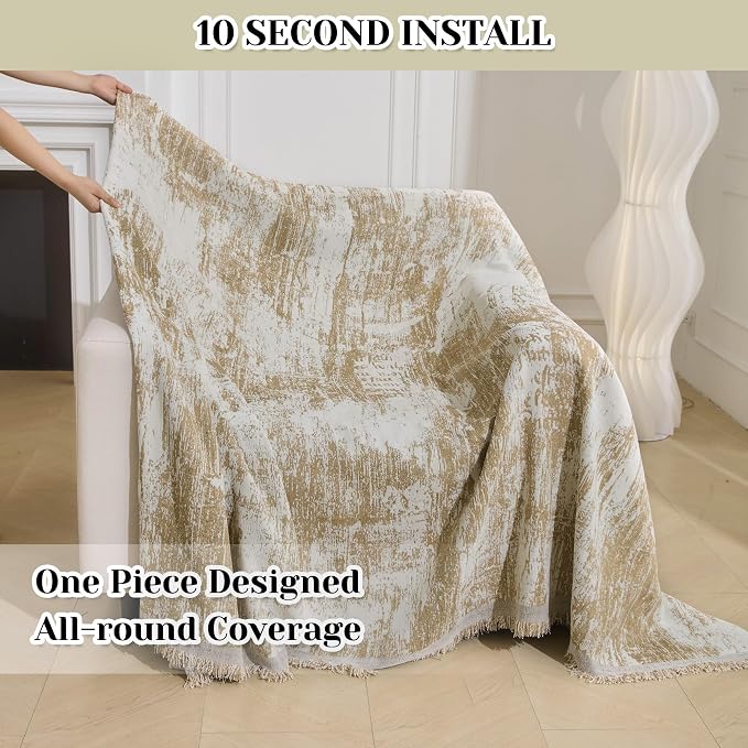 MEETSKY Small Couch Cover Oversized Recliner Covers Washable Armchair Sofa Cover - Image 5