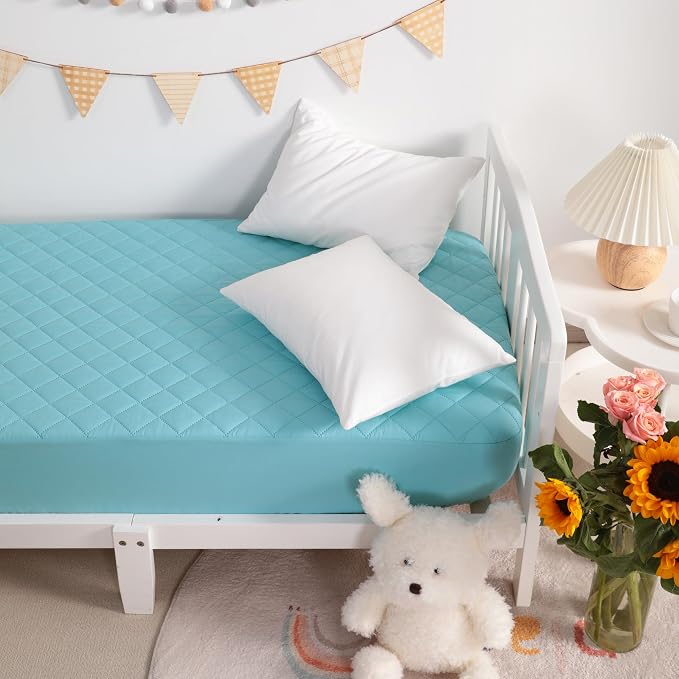 NTBAY 2 Pack Waterproof Crib Mattress Protector, Quilted 28"x52" Toddler Fitted - Image 7