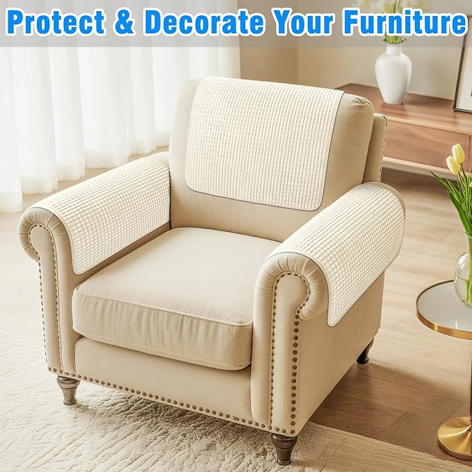Couch Arm Covers, Sofa Arm Covers, Waterproof Armrest Cover - Image 2
