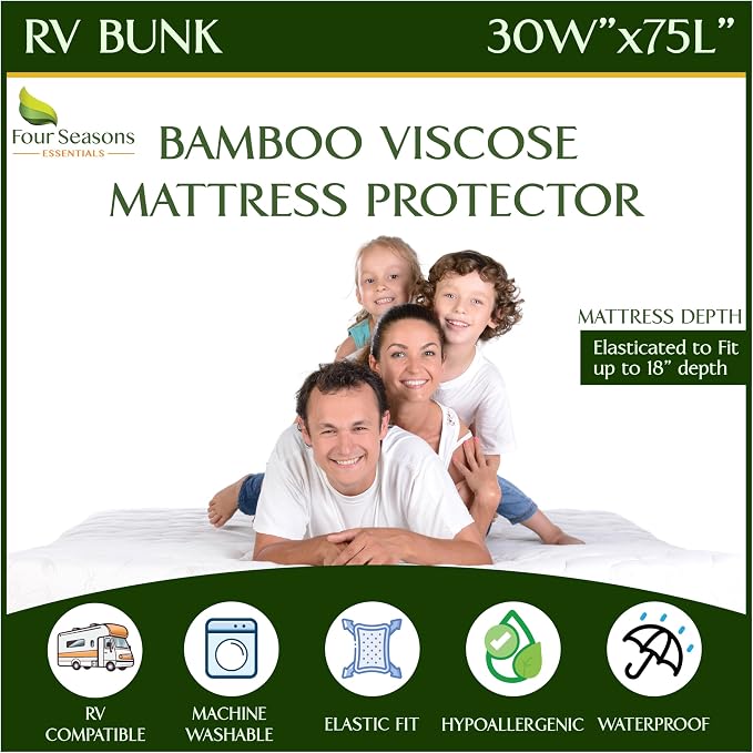 Four Seasons Essentials RV Bunk Size Waterproof Mattress Protector by FourSeasonsEssentials