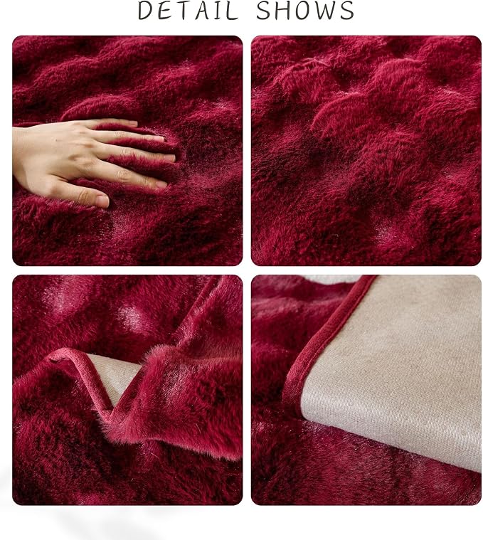 Christmas Faux Fur Couch Cover Fuzzy Soft Plush Thick Bubble Sofa Cover Luxury - Image 6