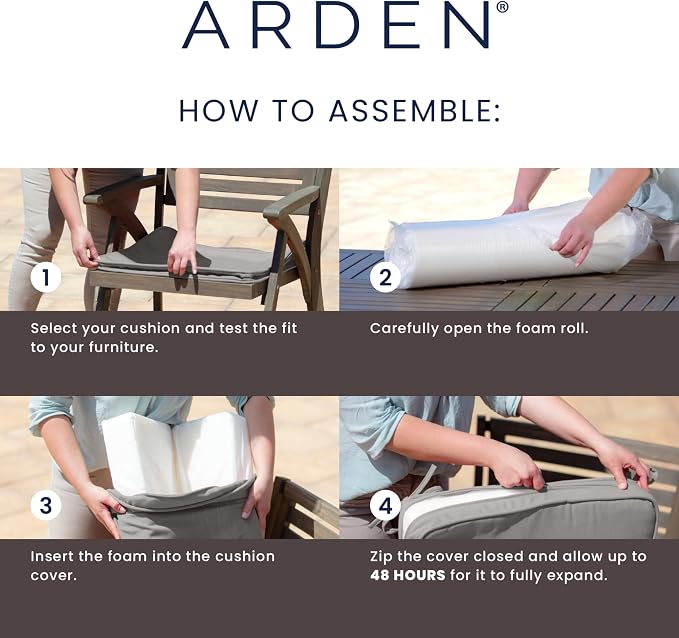 Arden Foam Outdoor Round Back Seat Cushion, 20 x 19, Made - Image 3