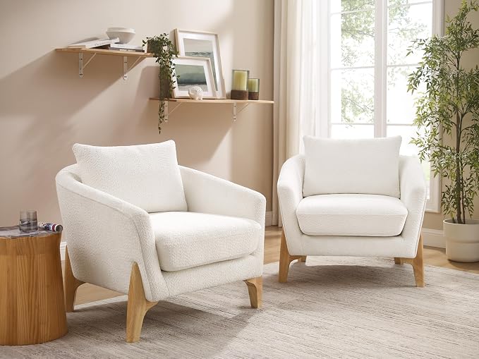 VANOMi Accent Chairs for Living Room, Sherpa Armchair - Image 4