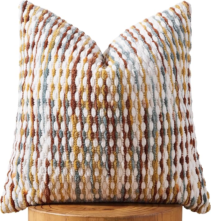 AmHoo Boho Chenille Pillow Cover Decorative Tufted Pillowcase by AmHootextile