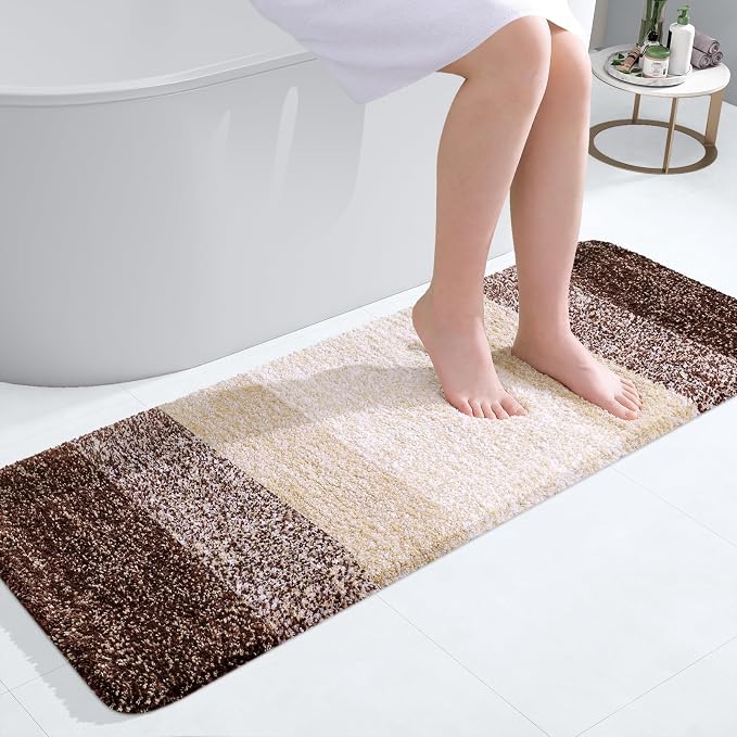 OLANLY Bathroom Runner Rugs 47x17, Extra Soft Absorbent Microfiber Bath Rugs by OLANLY