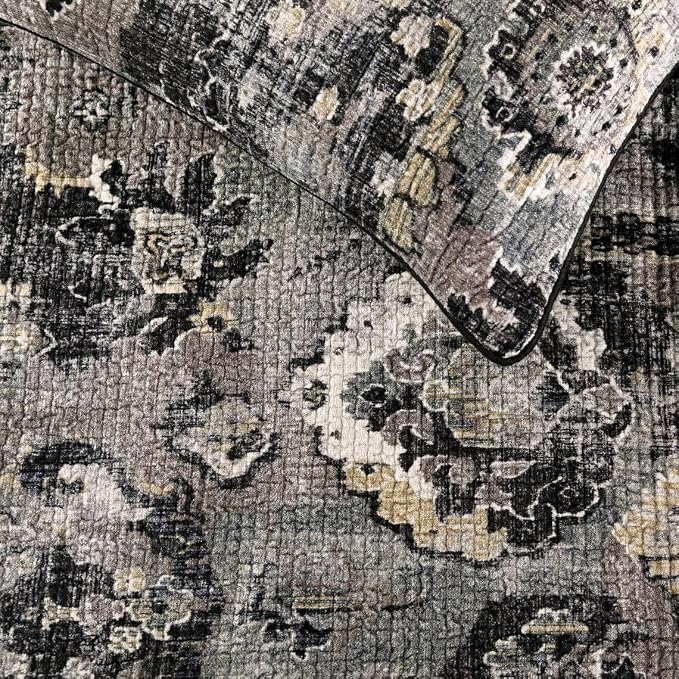 The HomeCentric Luxury Black & Grey Queen 74 x 18 inch Bed Runner - Image 3