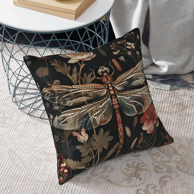 William Morris Abstract Vintage Floral Dragonfly Design 18x18 inches Throw - Image 5