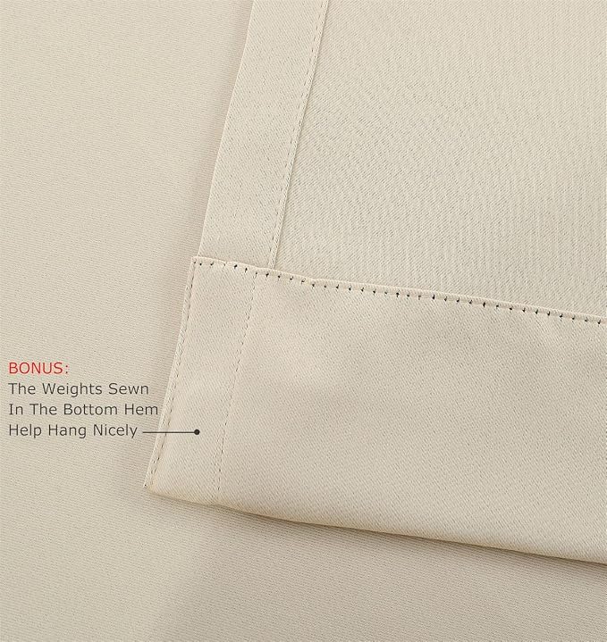 MIUCO Room Darkening Grommet Blackout Window Curtains - Image 5