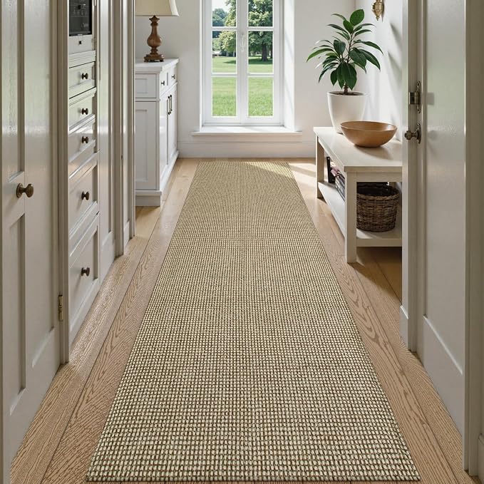 Uphome Kitchen Runner Rug, Low Pile Woven Cotton Modern Carpet Runners by Uphome