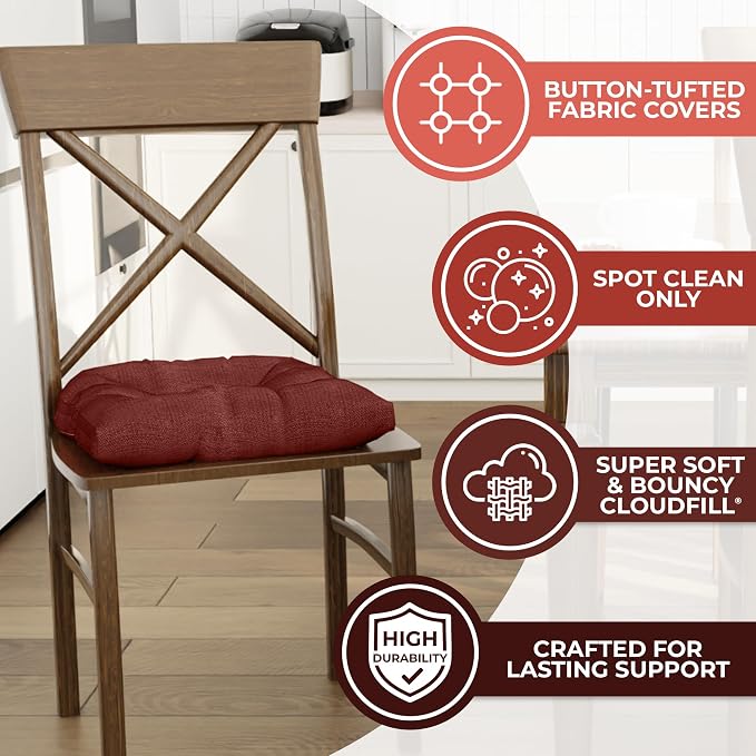 Klear Vu Gripper Overstuffed Universal Non-Slip Dining Chair Cushions - Image 2