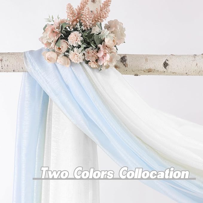 DONREN White Sheer Window Scarf Valance - Image 3