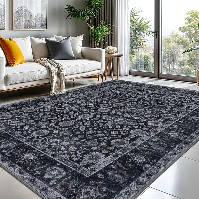 KUTA Vintage 8x10 Area Rugs for Living Room, Washable Large Rug for Bedroom 8ft by KUTA