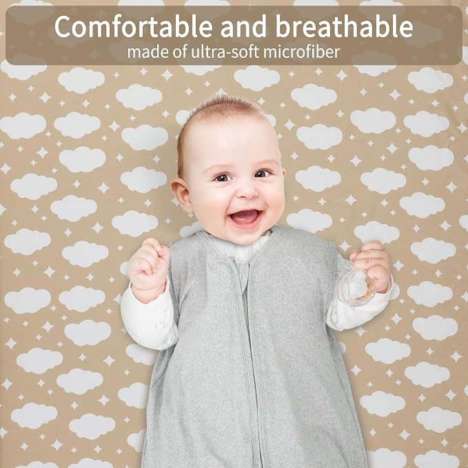 Pack and Play Sheets Fitted, 2 Pack Pack n Play Sheets - Image 5