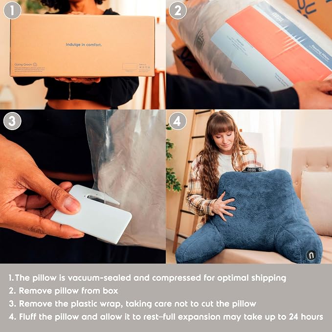 Nestl Fur Reading Pillow with Laptop Lap Desk, Stylish Back Pillow - Image 9