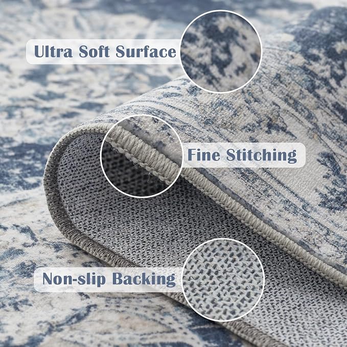 jinchan Fiora Hallway Runner Rug 3x10 Washable Runner - Image 3