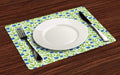 Ambesonne Fruits Place Mats Set of 4, Flowering Blueberry Blossoms Vivid Leaf by Ambesonne