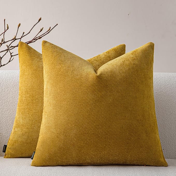 a moment Pack of 2 Decorative Chenille Throw Pillow Covers by amoment