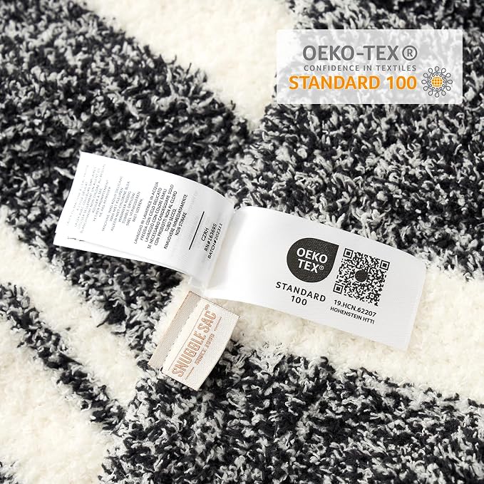 Snuggle Sac Black White Stripe Twin Size Reversible Super Soft Bedding Blanket - Image 4