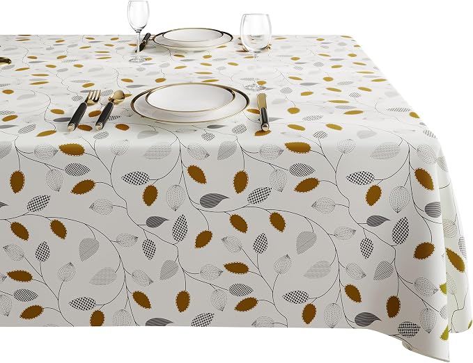 Rectangle Table Cloth, 100% Waterproof Tablecloth Oil Proof Spill Proof Vinyl - Image 9