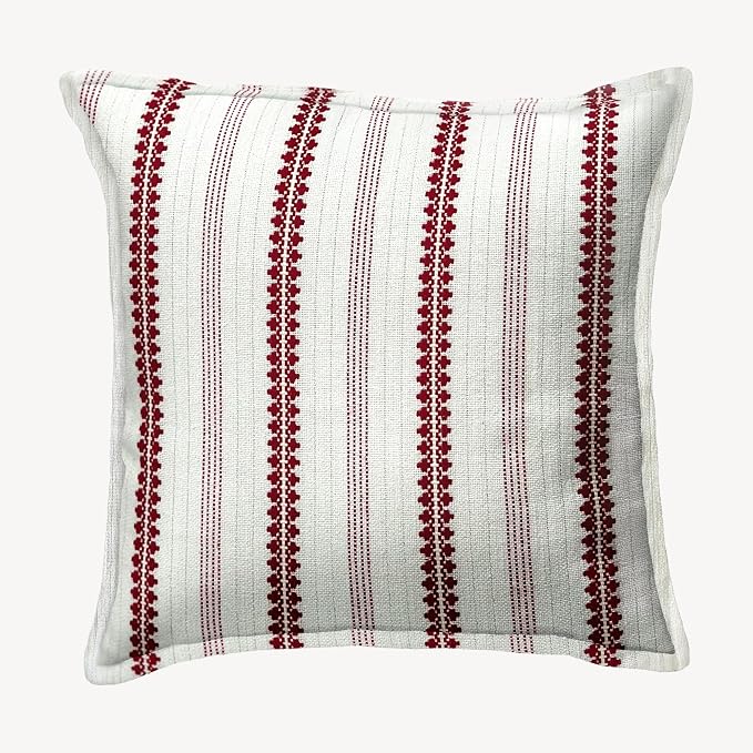 SanVia Winterberry Premium Cotton Throw Pillow Covers, 20x20 inch, Luxury by SanVia